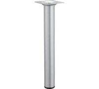 Pied table basse cylindrique fixe, H.25 cm acier mat gris