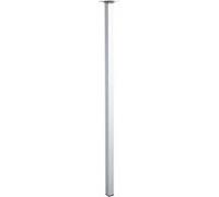 Pied table carré fixe, H.80 cm acier chromé gris