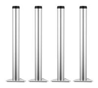 Pied Table Haute, Lot de 4 Pieds de Meuble Argent Pattes de Meuble Réglable Pied Banc Acier Inoxydable | Emaillée Cuite Pattes Chaise Hauteur: 20-110cm Commode Réfrigérateur Canapé-lit 90cm/35.5"