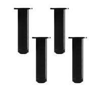 Pied Table Reglable, Lot de 4 Pattes pour Placard Noir Pattes de Meuble Rond Pieds de Fauteuils Aluminum Alloy | Electroplacage Pied Cuisine Hauteur Optionnelle: 8-30cm Patte Fauteuils 20cm/7.9"