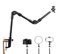 Pied Telephone Portable, Support Telephone pour Filmer Trépied De Table Flexible avec Bras Articulé Support De Micro Bureau et Caméra Rotule 1/4” pour Smartphone Webcam DSLR Ring Light Projecteur