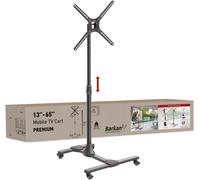 Pied TV à roulettes pour écrans 13-65 Pouces, Inclinable et Hauteur Réglable, Poids Max 36Kg, Roues verrouillables, Chariot, Meuble, pour LED OLED LCD, jusqu'à VESA 400x400