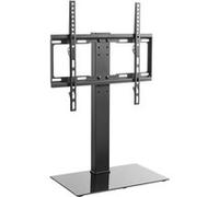 Audizio TTTS40 Pied TV Réglable Base en Verre Trempé - Idéal pour Écrans de 32 à 55 Pouces, Pied Facilement Réglable en 3 Hauteurs, Parfait pour un Écran sur votre Bureau, 30kg Max