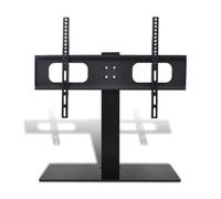 Pied TV sur Socle Meuble TV Design en Verre Trempé Support TV Pivotant à Téléviseur de 32 à 70 Pouces Noir HB051 -BOT A