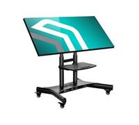 Pied TV Universel Roulettes 50-83 Pouces, Support TV Mobile jusqu'à 70 kg, Hauteur Réglable, Inclinable 90°, VESA 800x500 TS1380-B Noir