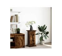 Piédestal avec rangement chêne fumé 31x30x60 cm bois ingénierie 854620