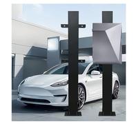 Piédestal de chargeur EV extérieur, piédestal pour station de charge, monté au sol, support de station autonome, colonne de charge à levier (noir)