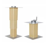 Piédestal de Table pour Camping-car, Réglage Manuel de La Hauteur, Pied de Bureau Télescopique en Alliage D'aluminium pour Véhicules Commerciaux, Camping-cars ou Usage Domestique(Gold,25cm/10in)