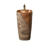 Piédestal peu encombrant Meuble-lavabo sur pied en céramique avec robinet et kit de vidange for salle bain, terrasse balcon