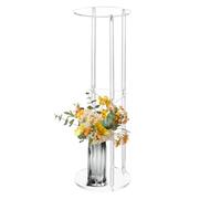 Piédestal pour boissons transparent - Panneau en polyméthacrylate de méthyle, profil géométrique 24 x 8 x 8 pouces, système de stabilité des composants imbriqués, synthétique léger | Table de bout d