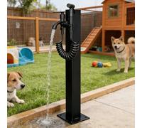 Piédestal robinet d'eau jardin autoportant avec pulvérisateur main robinet colonne d'eau noire résistant intempéries le bain des chiens bouche d'eau extérieure verticale(Style 3,Height: 80cm/31.5in)