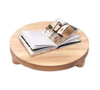 Piédestal rond - Présentoir en bois, plateau de service sur pieds, plate-forme surélevée, base en bois massif, décoration multifonction | Organisateur de présentation de desserts, support d'affichage