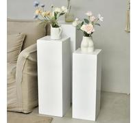 Piédestaux modulaires empilables - 40,6 x 40,6 x 10,2 cm - Cube blanc pour vitrines de boutique, fêtes et événements - Assemblage flexible pour présentations artistiques