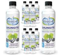 Piedra Original Lot de 12 bouteilles d'eau infusée de pierres de shungite 500 ml | Eau alcaline à 8 pH sûr | Protection contre les champs électromagnétiques de shungite | Goût propre et lisse | Piedra