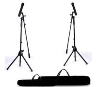 Pieds + 2 micros téléscopiques noir SPHYNX SP-MS-1-BLK pour Chant Karaoké événements