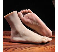 Pieds artificiels en Silicone, 1 Paire, Mannequin Homme Grandeur Nature avec os, présentoir à Bijoux, Sandales, Chaussures, Chaussettes, modèle de Croquis Artistique