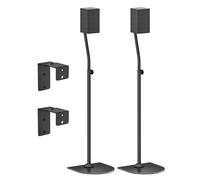 Pieds d’Enceinte réglables en Hauteur pour Enceintes arrière Samsung avec Fixation Murale - Extensibles de 84 cm à 107 cm pour Pieds d’Enceinte Samsung avec Gestion des câbles, par Paire