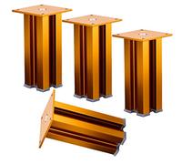 Pieds d'armoire en alliage d'aluminium - Support de meubles en métal pour canapé, commode, placard, table basse et lit - Charge de 200 kg avec tapis de protection du sol