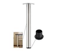 Pieds de barre réglables en acier inoxydable - Support rond de 100 cm pour petit déjeuner, bar, comptoir de cuisine, plan de travail, pieds de meubles robustes pour une meilleure stabilité