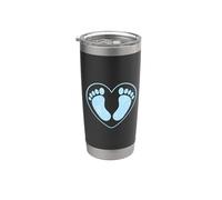 Pieds de bébé, ça va être un garçon, c'est un garçon, fête Gobelet isotherme en acier inoxydable double paroi