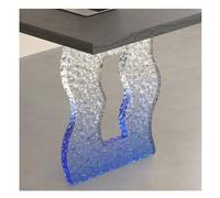 Pieds de bureau flottants en acrylique transparent de 4 cm d'épaisseur, pour table de salle à manger et café, support de bureau élégant bleu (50 x 70 cm)