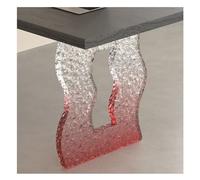 Pieds de bureau flottants en acrylique transparent de 4 cm d'épaisseur pour tables de salle à manger et tables basses, pieds de meubles élégants et transparents (Rosso 40 x 70 cm)