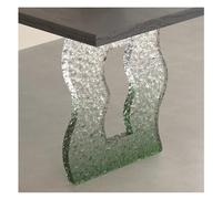 Pieds de bureau flottants en acrylique transparent de 4 cm d'épaisseur, support linéaire pour meubles de salle à manger et café, finition verte élégante, 60 x 70 cm, design moderne