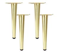 Pieds de Canapé 25cm Brossé Doré, Lot de 4 Pied Canapé Rechange Pattes Meuble Coniques Jambes Canapé Fer | Galvanoplastie Pieds d'Armoire Hauteur: 10-72cm Pied Cuisine Pieds Table Support 25cm/9.8"