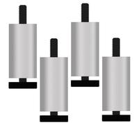 Pieds de Canapé Argent, Lot de 4 Pieds Meuble Réglable Pied de Cuisine Rond Pied Banc Aluminum Alloy | Anodisé Patte Armoire Hauteur: 6-40cm Fauteuils Tiroirs Bricolage Commodes Cuisine 8cm/3.1"