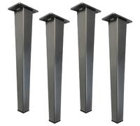 Pieds de Canapé Carre Noir, Lot de 4 Pied Canapé Rechange Pattes Meuble Coniques Jambes Canapé Acier Inoxydable | Peint Pieds d'Armoire Hauteur: 6-30cm Pied Cuisine Pieds Support Noir Brossé 25cm/9.8"