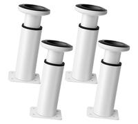 Pieds de Canapé design, Lot de 4 Pieds Meuble blanc Pieds table basse Acier Laminé à Froid | Laqué Patte Armoire Hauteur: 6-40cm Table De Nuit Réfrigérateur Casier Tiroirs Tabourets 25cm/9.8"