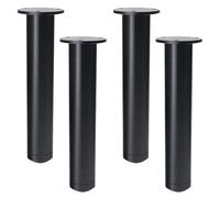Pieds de Canapé design, Lot de 4 Pieds Meuble Noir Pieds table basse Aluminum Alloy | électroplacage Patte Armoire Hauteur: 6-40cm Table De Nuit Réfrigérateur Casier Tiroirs Tabourets 25cm/9.8"