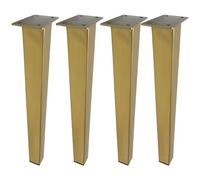 Pieds de Canapé Doré, Lot de 4 Pied Canapé Rechange Pattes Meuble Coniques Jambes Canapé Acier Inoxydable | Galvanoplastie Pieds d'Armoire Hauteur: 6-30cm Pieds Cuisine Support Doré Brossé 25cm/9.8"