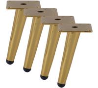 Pieds de Canapé en Fuselés, Lot de 4 Pieds pour Meuble Doré Pattes de Cabinet Rechange Pattes pour D'armoire Acier Laminé à Froid | Finition en Anodisé Pied Armoire Hauteur: 10-72cm Jambes 20cm/7.9"