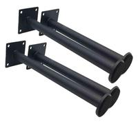 pieds de canapé en métal, 4 pieds réglables en acier inoxydable for table, bureau ou lit, robustes et de rechange for cuisine bar petit-déjeuner(Black,25cm)