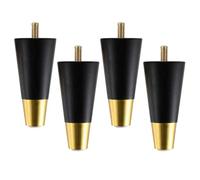 Pieds de Canapé Noirs/Dorés Jambes de Meubles en Bois 4 Pieds de Meubles Pattes de Support de Lit pour Table Armoire Placards, vis M6/M8/M10 (20cm,M8)