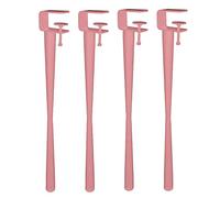 Pieds de canapé, pince de table réglable, 4 pieds métalliques en forme de F, pieds de banc en fer à monter soi-même pour bureau, conception sans perforation pour protéger le bureau, avec (rose, 45 cm