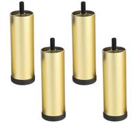 Pieds de Canapé Réglable, Lot de 4 Pieds Meuble Doré Pied de Cuisine Rond Pied Banc Aluminum Alloy | Anodisé Patte Armoire Hauteur: 6-30cm Commode Ameublement Tabourets Réfrigérateur 20cm/7.9"