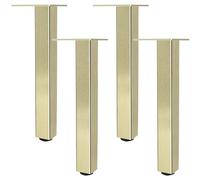 Pieds de Canapé Réglable, Lot de 4 Pieds Meuble Doré Pied de Cuisine Rond Pied Banc Aluminum Alloy | Anodisé Patte Armoire Hauteur: 6-60cm Commode Ameublement Tabourets Causeuse Bureau-45cm/17.7"