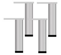 Pieds de Canapé Réglable, Lot de 4 Pieds pour Meuble Argent Pattes de Cabinet Rond Pattes pour D'armoire Aluminum Alloy | Anodisé Pied Armoire Hauteur: 6-40cm Commode Ameublement Tabourets 20cm/7.9"