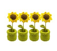 Pieds de chaise à fleurs, meubles de fleurs au crochet artisanal - 4 pièces protecteur de jambe de chaise en Crochet,Chaussette de meuble antidérapante, motif tournesol, ajustement élastique, polyvale