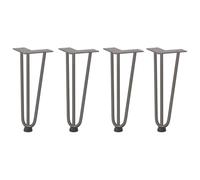Pieds de fixation pour table basse 4 pièces 30 cm Acier massif | Acier massif revêtu par pulvérisation, niveleurs réglables, trous pré-percés, vis incluses, style industriel
