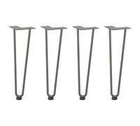 Pieds de fixation pour table basse 4 pièces 42 cm Acier massif | Niveleurs de pied réglables, trous pré-percés, vis incluses, style industriel, plateau de table non inclus