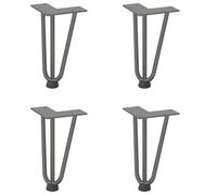 Pieds de fourche pour table basse, acier massif, 20 cm, 4 | Acier solide robuste, niveleurs réglables, trous pré-percés, vis incluses, design géométrique moderne