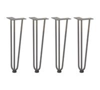 Pieds de fourche pour table basse, acier massif, 42 cm, 4 | Niveleurs réglables, trous pré-percés, vis incluses, montage facile, design géométrique moderne,