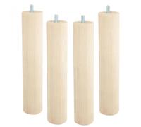 Cime – Pieds de lit Modèle M8 – Hêtre brut naturel – Hauteur 250 mm – Diamètre 50 mm