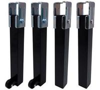 MICEL Pieds de lit Vega PT25 96405 – Jeu de 4 pièces – Acier 30 x 40 cm Noir Rectangulaire