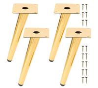 Pieds de Meuble 4Pcs Pieds de Table Oblique Cône Pieds de Canapé Pieds d'armoire en Métal pour Armoire Chaise Table (20cm Hauteur,Doré)