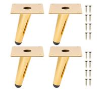 Pieds de Meuble 4Pcs Pieds de Table Oblique Cône Pieds de Canapé Pieds d'armoire en Métal pour Armoire Chaise Table (10cm Hauteur,Doré)