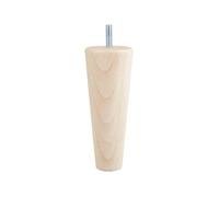 Pieds de meuble - CIME - Lot de 4 - Hêtre brut - 15 cm - Blanc/beige/naturel